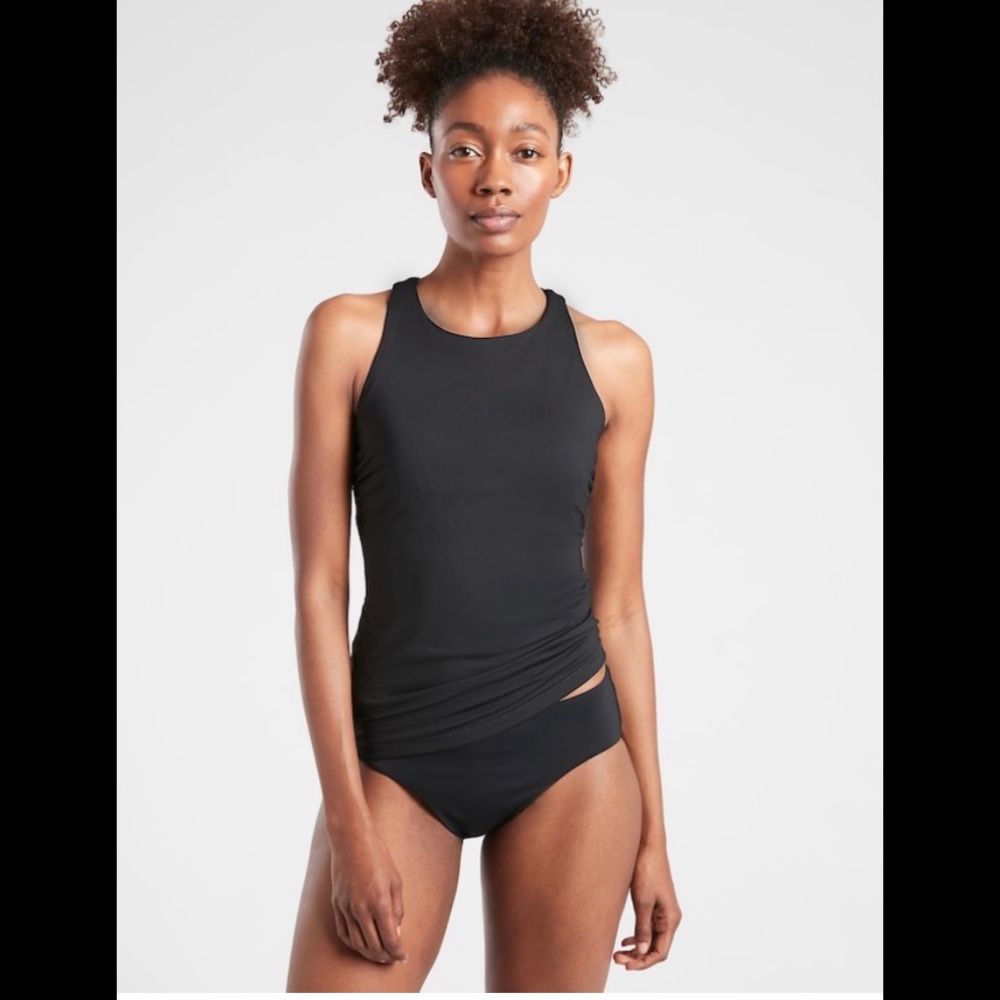 👙 Athleta Maldives Black High Neck Tankini Top 40D/DD
